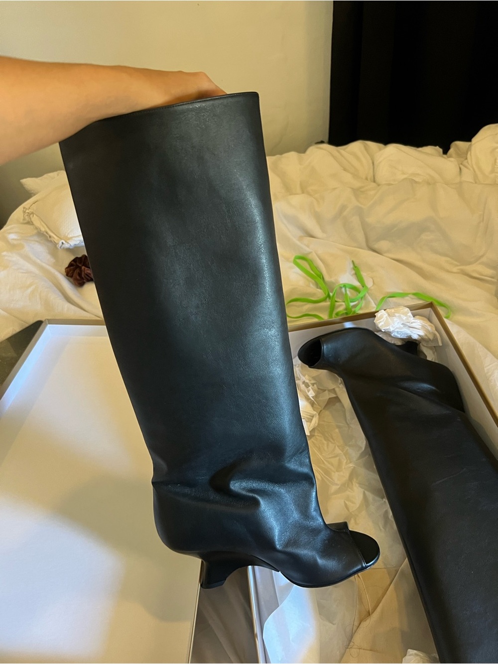 Gia Borghini NINETTE Black Heeled Boot